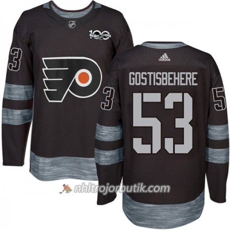 Män Ishockey Philadelphia Flyers Tröja Shayne Gostisbehere 53 1917-2017 100th Anniversary Adidas Svart Authentic